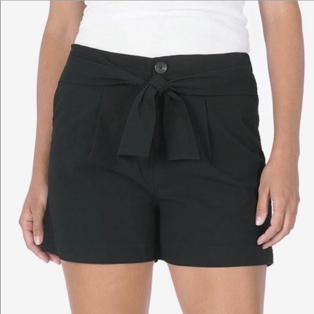 KUT From the Kloth Black Linda Belted Wide Leg Shorts Small